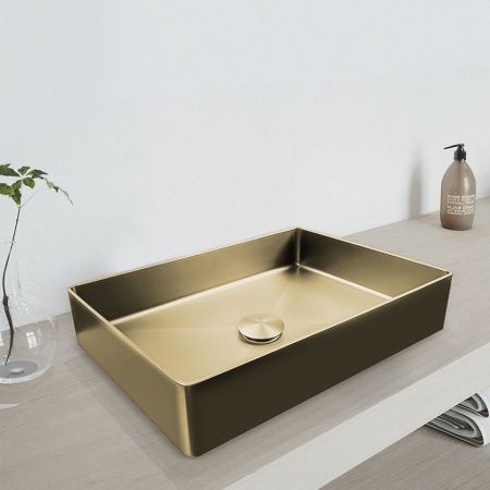 Раковина из нержавеющей стали AltroBagno Astro AltroBagnoAstro001017OrSp 50х40 накладная цвет золото
