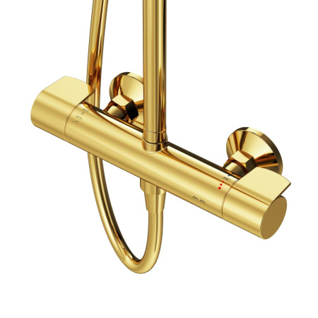 Душевая стойка Am.Pm X-Joy F0785A499 настенная цвет золото с термостатом