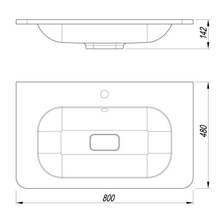 Раковина из искусственного камня Uperwood Fate 35480000002 80х50 полувстраиваемая цвет белый