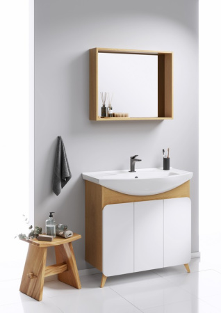 Зеркало в ванную Aqwella Y BAS0207DZ 75х14 цвет коричневый