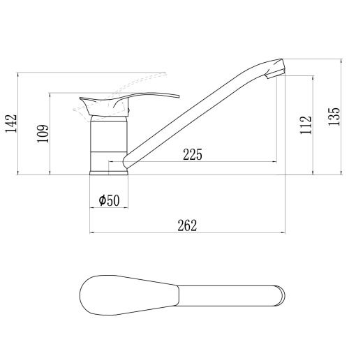 Смеситель для кухни Savol S-T4906-1 на мойку хром - фото 3