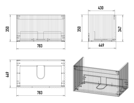 Тумба под раковину Brevita Alicante ALI-09080-0101Я 78х45х35 подвесная