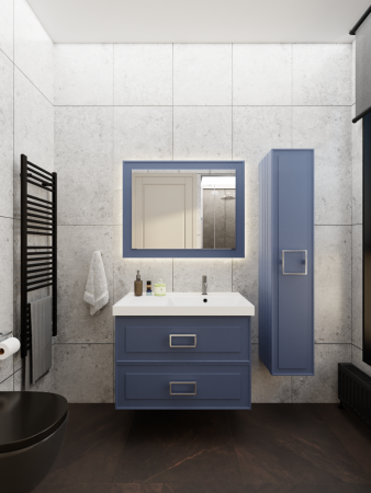 Тумба с раковиной La Fenice Cubo TWIN NFNC-01-CUB-BG-90-2-3-90-2R 100х50 подвесная цвет синий