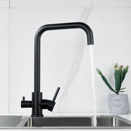 Смеситель для кухни Raffine F118H на мойку черный