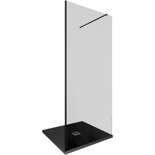 Душевая перегородка Allen Brau Infinity 3.21010.BBA.T 90х200 стекло тонированное профиль черный - фото 2