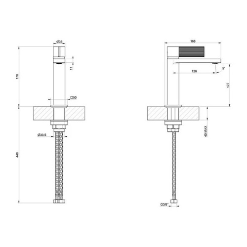 Смеситель Gessi Inverso Rigato 73502#726 на раковину бронза - фото 2