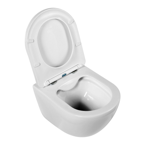 Унитаз подвесной BelBagno AMANDA BB051CHR/BB051SC белый с сиденьем микролифт безободковый каскадный смыв - фото 3