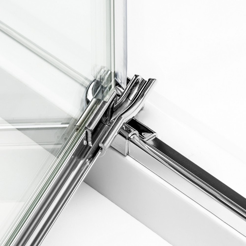 Душевой уголок New Trendy REFLEXA Chrome EXK-5129 100х80 стекло прозрачное профиль хром глянцевый без поддона - фото 5