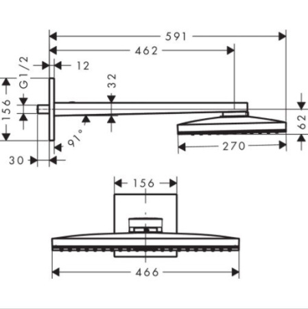 Верхний душ Hansgrohe Rainmaker Select 24003400 45х60 хром/белый