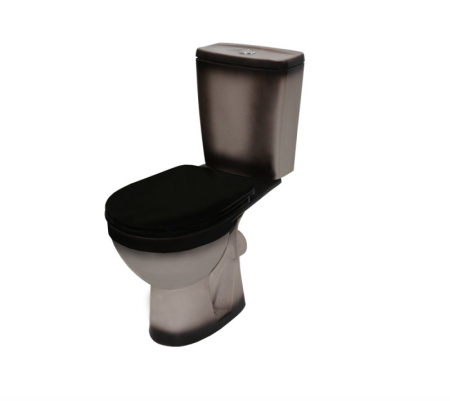 Унитаз-компакт напольный с бачком Rosa Рио Вн УнЧ314 черный с сиденьем каскадный смыв
