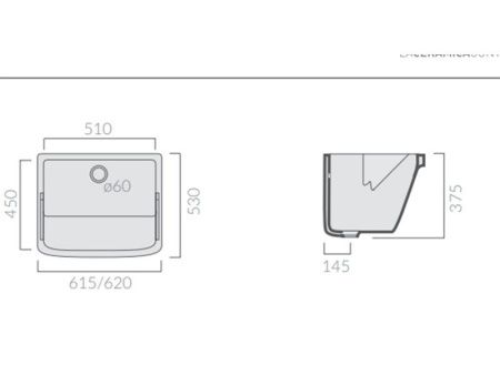 Раковина из сантехнического фарфора Galassia Iside 2001 60х50 накладная цвет белый
