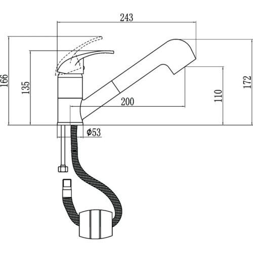 Смеситель для кухни Fmark FM6003 на мойку хром - фото 3
