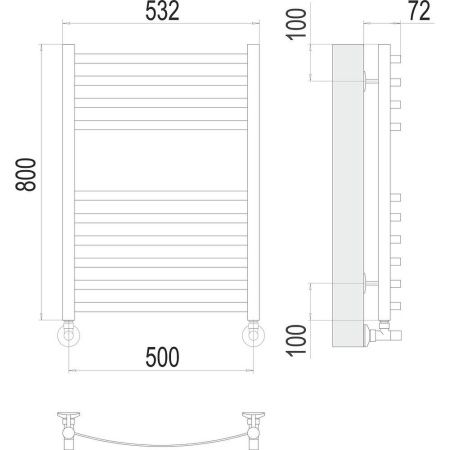 Полотенцесушитель водяной Terminus 4670078529015 55х80 хром