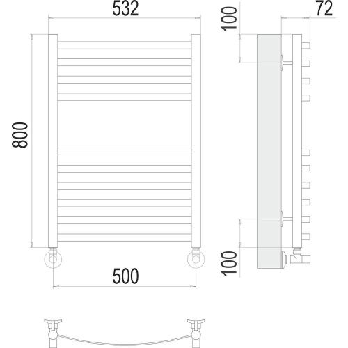 Полотенцесушитель Terminus 4670078529015 53х80 водяной хром - фото 3