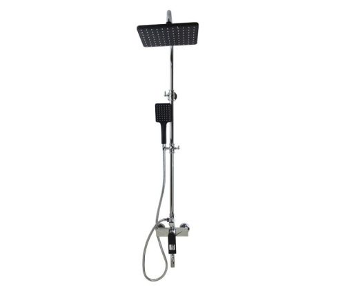 Душевая стойка Bronze de Luxe EL77CB настенная цвет хром/черный - фото 4