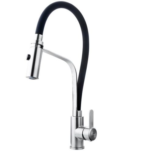 Смеситель для кухни Fashun A54112-7 на мойку черный/сатин - фото 2