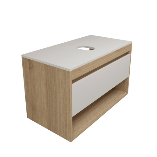 Тумба под раковину Teymi Ritta T60531 85х45х52 подвесная цвет дуб/белый - фото 5