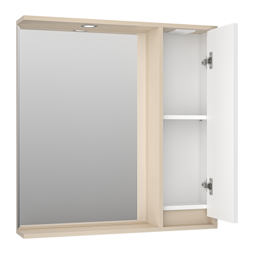 Зеркало-шкаф Brevita Balaton BAL-04080-03-01П 78х14х80 подвесной цвет белый/бежевый - фото 4 Зеркало-шкаф Brevita Balaton BAL-04080-03-01П 78х14х80 подвесной цвет белый/бежевый - фото 4