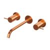Смеситель для раковины Cezares LEAF LEAF-BLI3L-20-L-SS встраиваемый в стену бронза