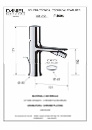 Смеситель Daniel Fusion FU604-CF на биде черный/хром