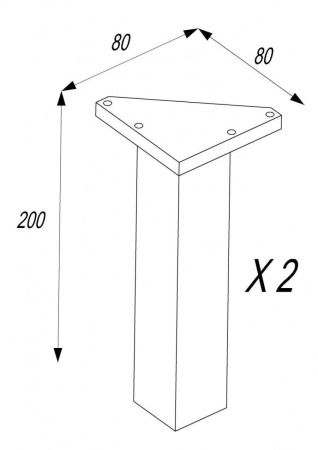 Ножки мебельные Aquaton Сильва 1A222703SI000