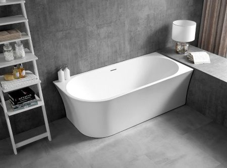 Ванна акриловая Abber AB9257-1.7 R 170х80 пристенная асимметричная с каркасом