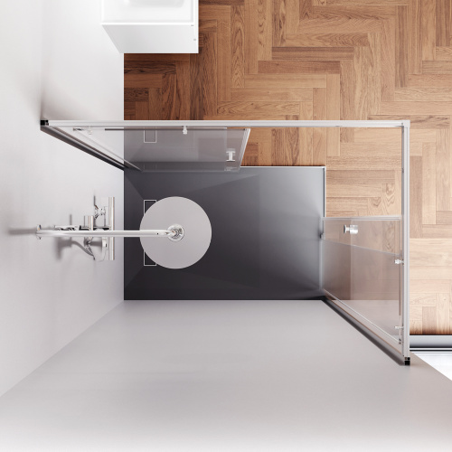 Душевой уголок Am.Pm X-joy W94G-403-120280-MТ1К 119х79 стекло прозрачное профиль хром матовый без поддона - фото 4