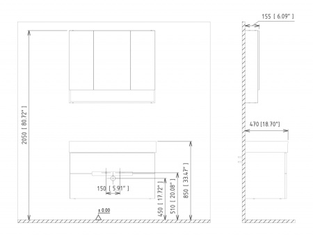 Тумба с раковиной Orka Malta 5001477 100х47х63 цвет белый матовый