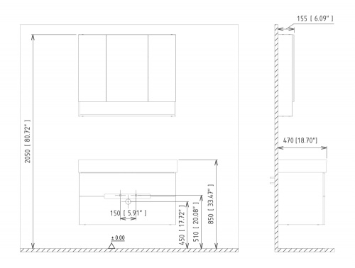 Зеркало-шкаф Orka Malta 3001311 100х16х78 подвесной - фото 5 Зеркало-шкаф Orka Malta 3001311 100х16х78 подвесной - фото 5