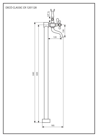 Смеситель Emmevi Deco Classic 1201128/CR напольный хром