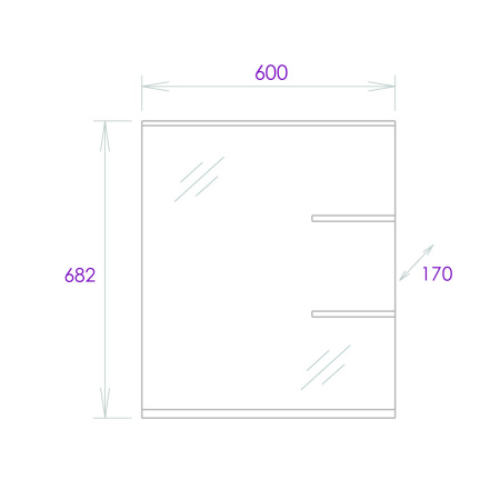 Зеркало в ванную Onika Коралл 206001 60х68 цвет дуб сонома