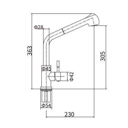Смеситель для кухни Fashun A56009-7 на мойку черный