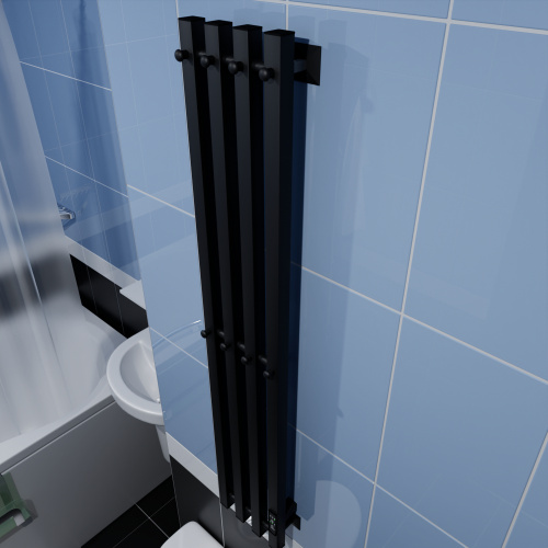 Полотенцесушитель Altasan АргоПроф АргоПроф12021ЧМ подвесной 21х120 электрический черный муар - фото 3