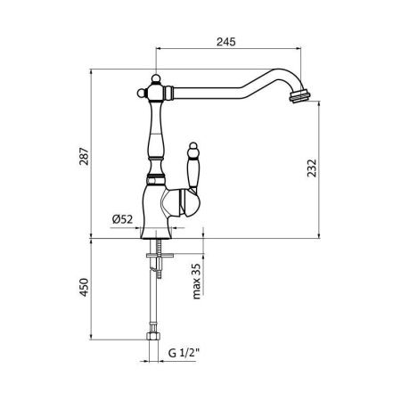 Смеситель для кухни Webert Kitchen Valentino VA920302010 на мойку золото