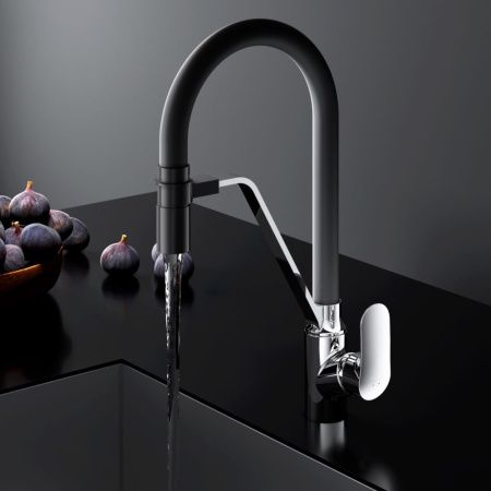 Смеситель для кухни Am.Pm Like F8007802 на мойку черный/хром