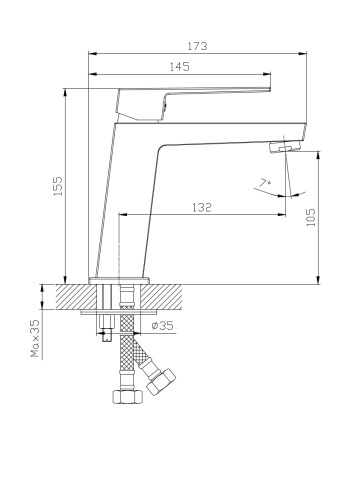 Смеситель Rush Thira TR3635-12Grey на раковину графит - фото 2