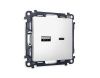 Комплект механизма розетки 2USB A+C 20W (быстрая зарядка) Ambrella Volt Alfa (Алфа) MA131010