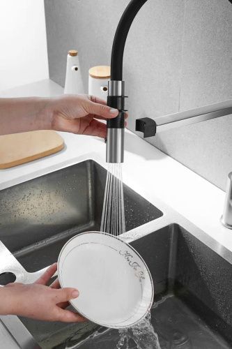 Смеситель для кухни Rose R133L на мойку сатин - фото 5