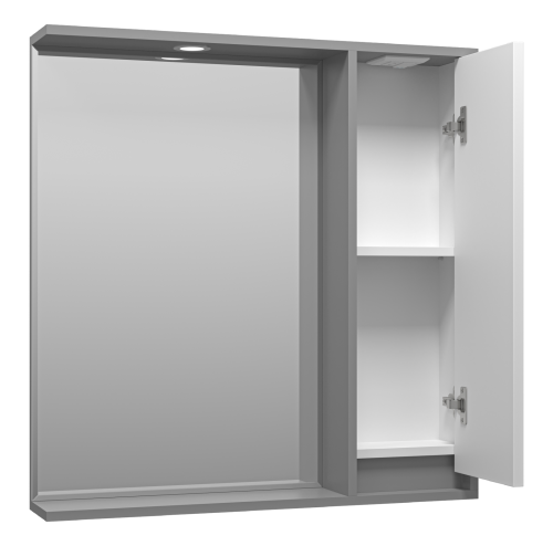 Зеркало-шкаф Brevita Balaton BAL-04080-01-01П 78х14х80 подвесной цвет белый/серый - фото 4 Зеркало-шкаф Brevita Balaton BAL-04080-01-01П 78х14х80 подвесной цвет белый/серый - фото 4