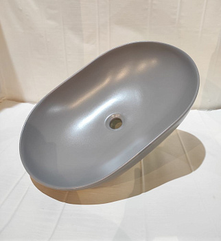 Раковина керамическая White Ceramic Balisong W0807FM 60х40 накладная цвет серый матовый