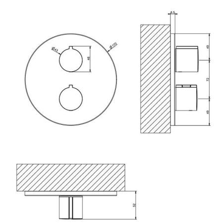 Смеситель Gessi Emporio Via tortona 38777#031 встраиваемый в стену хром