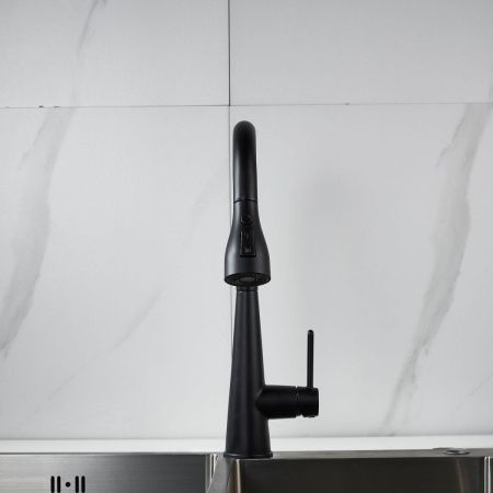 Смеситель для кухни Shevanik S363H на мойку черный