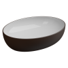Раковина керамическая GSG Ceramic Design Easy EALAVOV55BI000/035 60х40 накладная цвет белый/коричневый без отверстий под смеситель