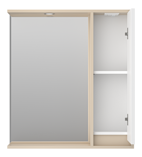 Зеркало-шкаф Brevita Balaton BAL-04075-03-01П 73х14х80 подвесной цвет белый/бежевый - фото 3 Зеркало-шкаф Brevita Balaton BAL-04075-03-01П 73х14х80 подвесной цвет белый/бежевый - фото 3