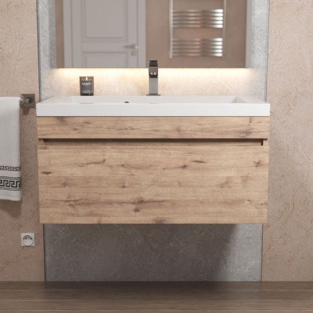 Тумба под раковину Uperwood Eva 3930213465 70х50 подвесная цвет коричневый