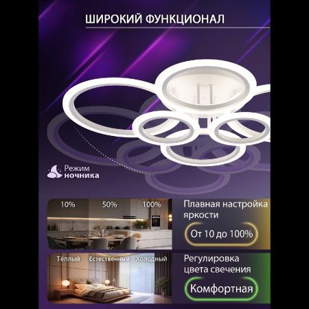 Люстра потолочная Natali Kovaltseva Home (Хоме) LED SMART 84000