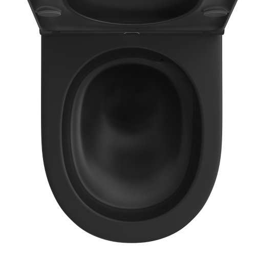 Унитаз подвесной Wellsee Croquis 182613001 черный матовый с сиденьем микролифт безободковый смыв торнадо - фото 3