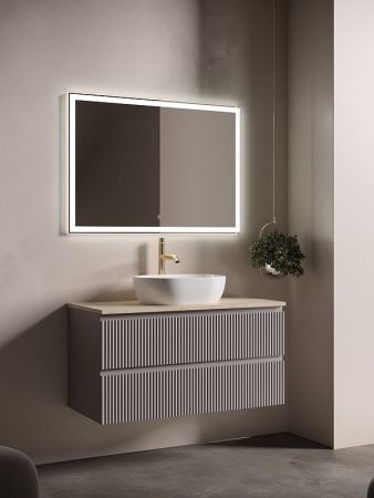 Тумба под раковину Sancos SNOB R SNR100SM 100х40 подвесная цвет бежевый