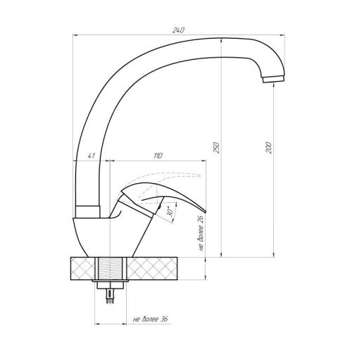 Смеситель для кухни Сантаком StMira 5002у на мойку хром - фото 3
