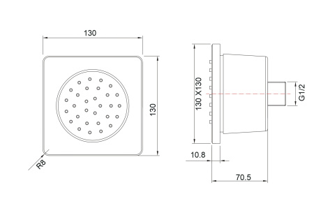 Боковая форсунка для душа Aquatek AQ2099CR